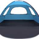 WhiteFang Beach Tent Anti-UV Portable Sun Shade Shelter for 3/4/6/8 Person, Extendable Floor with 3 Ventilating Mesh Windows Plus Carrying Bag, Stakes and Guy Lines (Blue)