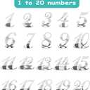 Rely2016 Mirrored Table Number, 1-20 Wedding Table Numbers Stands with Holder Base Acrylic Table Numbers Place Card Holders Reception Dcor for Wedding Banquet Birthday Party Event Catering (Silver)