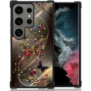 Compatible with Samsung Galaxy S25 Ultra Case, Butterflies New for Women Girls, Shockproof Anti-Slip Drop Protection with Soft TPU Bumper Pattern Design