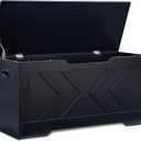 39.4 Storage Bench, Extra Large Entryway Bench with Storage,Storage Chest with 2 Safety Hinges,Blanket Storage,Shoe Storage Chest for Bedroom,Living Room,Easy Assembly. (Black)