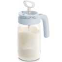 Papablic Glass Breastmilk Pitcher, Formula Mixing Pitcher with Mixing Handle Lid, Wide Mouth Mason Jar Mixer with Flip Locking Spout, Easy to Clean, BPA Free, Blue