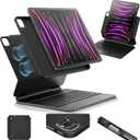 ESR iPad Pro 12.9 Case with Keyboard, Easy-Set Magnetic Stand, Portrait/Raised Modes for iPad iPad Pro 12.9(6th/5th/5th/3rd), Removable Protective Case, Rebound 360 Series, Black