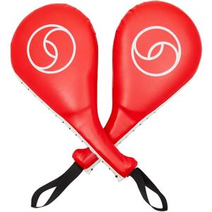 Juvale Taekwondo Kick Pad - Red, 15 x 2.5 x 7.5 in, 2 Pack - Martial Arts Training Equipment & Taekwondo Sparring Gear - Karate & Kickboxing Pads with Wrist Straps & Impact Boards