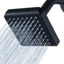 Voolan High Pressure Rain Shower Head - Luxury Modern Look - The Adjustable Replacement For Your Bathroom Showerhead - 4" Square High Flow Pressure Boosting Showers (Matte Black)