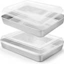 Herogo Baking Pan with Lid, 9 x 12 Inch Stainless Steel Lasagna Pan Deep, Rectangle Cakes Bakeware with Lid for Brownies Casseroles, Dishwasher Safe