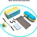 Kids Sunglasses TPEE Unbreakable Frame Polarized Sports Glasses with Adjustable Strap For Boys Girls Age 5-12 (Green Pink Frame/Grey Lens)