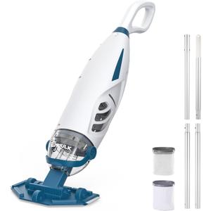 ENHULK Cordless Pool Vacuum with 6' Extension Pole, Upgraded 26.5 GPM Beast-Level Suction, 2 Filters, 1H Runtime, Handheld Rechargeable Pool Cleaner for Above Ground & Inground Pools, PC68