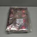 12PCS Red Glitter Christmas Tree Ornaments – 3.15” Shatterproof Baubles with Clear Sparkly Sequin & Star Accents, Holiday Ball Decorations for Xmas Tree, Party & Home Décor (Burgundy Red)