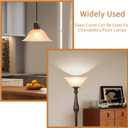 Glass Lamp Shade Replacement for Torchiere Floor LampsLamp Shade for Floor Lamp Compatible with E26 Socket, Standing Lamp Replacement Shade, Alabaster Glass Bowl Shade,E26 Socket Not Include (Amber)