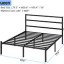 Queen Bed Frame with Headboard and Footboard, 14 Inch Metal Platform Bed Frame Queen Size with Steel Slat Support, No Box Spring Needed, Noise Free, Easy Assembly,