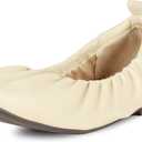 The Drop Women's Paige Scrunch Ballet Flat (7.5, Cream)