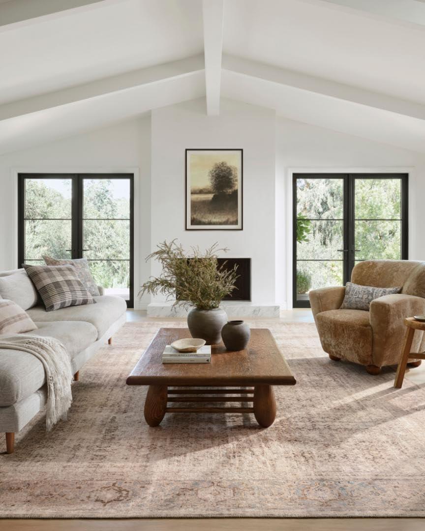 Loloi Amber Lewis Georgie Collection GER-02 Ocean/Sand 7'-6" x 9'-6", .19" Pile Height, Area Rug