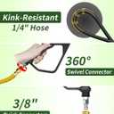 4200PSI Pressure Washer Hose 75FT with 3/8" Swivel Quick Connect for Cold/Hot Water, Kink Resistant Steel Wire Braided,1/4" Wear Resistant Power Washer Hose with 2 M22 14mm Adapter Set