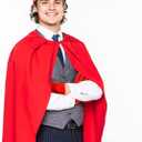 JcHrmers 3 Pcs Cartoon Costume Accessories Red Velvet Retro Hat Cape and Gloves for Men Women Halloween Cosplay Outfit