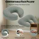 Massage Headrest for Bed with Arm Rest & Breast Pillow, Massage Face Cradle for Bed System with Pu Leather & Foam Pillow, Ergonomic Beds Massages Head Holder for Women-Friendly Comfort