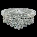 7 - Light Flush Mount Crystal Chandelier for Living Room Dining Room Entryway Hallway Bedroom Foyer Chrome Finish, 18"