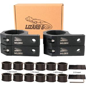 Tube Clamps - Pack of 4,Horizontal Bar Clamp 1.625 inch,1.75 inch,1.875 inch,2.0 inch,Roll Bar Clamp for LED Light Bar,Cube Lights,ATVs Whips (1.625~2.0" Clamps)