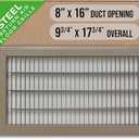 Fits 8x16 and 16x8 Duct Opening | Return Air Floor Grille by Handua | Walkable Vent Cover Grill for Floor | Brown | Heavy Duty Fixed Blades | Outer Dimensions: 9.75"W X 17.75"H