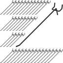 40Pcs 8" /200mm Stainless Steel Pegboard Display Hooks Bulk Set, Black Garage Organization Peg Wall Hook Metal Slatwall Panel Hook Fit 1/8 and 1/4 Inch Pegboard for Retail