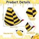 Huhumy Spring Bee Goose Outfit for 23'' Porch Goose Clothes Cement Statue Cute Costume with Bee Wings for Spring Summer Garden Decor Outdoor Lawn Yard Patio Seasonal Party