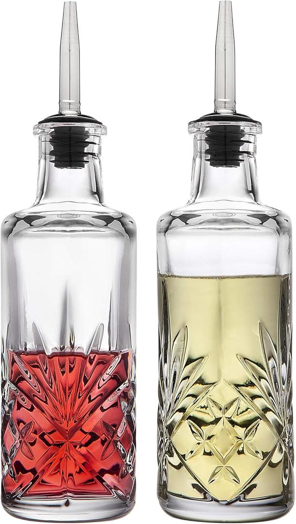 Godinger Oil and Vinegar Dispenser Cruet Set, Condiment Pourer Bottle - Dublin Collection (2 pcs)