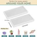 Silicone Countertop Tray  2 Piece Small Bathroom Vanity Organizer for Soap Dispenser, Lotion Bottles, Perfume, Candles, Keys  Shatterproof Sink Tray (2 Piece - Small (7.8" x 3.9" x 0.8"), White)
