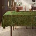Rectangle Waterproof Tablecloth Linen Textured Table Cloth,Stain and Wrinkle Resistant Washable Fabric Table Cover for Dining, Party, Camping and Outdoor, 52 x 70 Inch, Green Grass