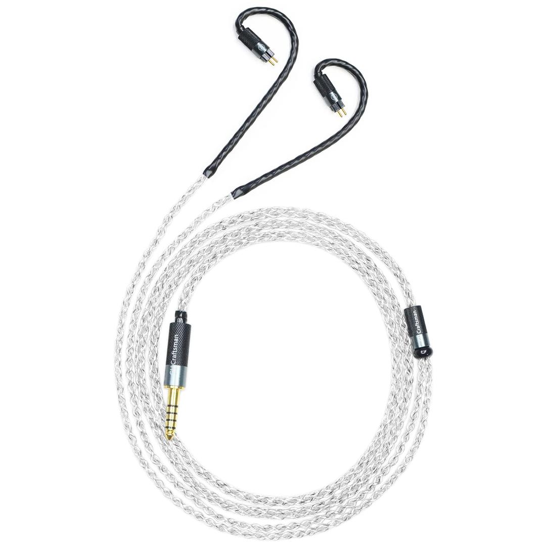 0.78mm 2Pin 5N OFC Silver Plating+Graphene Earphone Cables for Audeze iSINE20 LCDi3 LCDi4 64audio A12t U12t DUNU SA6 SA3 DM480 UM 3DT MEXT 2HT Oriolus Blessing2 KXXS S8 Aria (4.4mm, 0.78mm 2Pin)