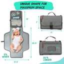 2 x Portable Changing Pad for Baby - Memory Foam Diaper Changing Mat with Wipes Pocket, Waterproof PEVA & Easy Clean - Compact Fold, Stroller & Shoulder Strap - Travel Diaper Clutch for Newborn