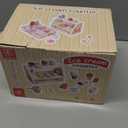 Wooden Ice Cream Toys for Kids Ice Cream Counter Shop for Toddlers Pretend Play Food Scoop and Serve with Scoop & Menu & Fake Money for Boys and Girls Ages 3 4 5 6 (Beige)