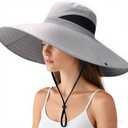 Super Wide Brim Fishing Hat for Men and Women,UPF50+ Waterproof Bucket Hat for Fishing, Hiking, Camping (Gray)