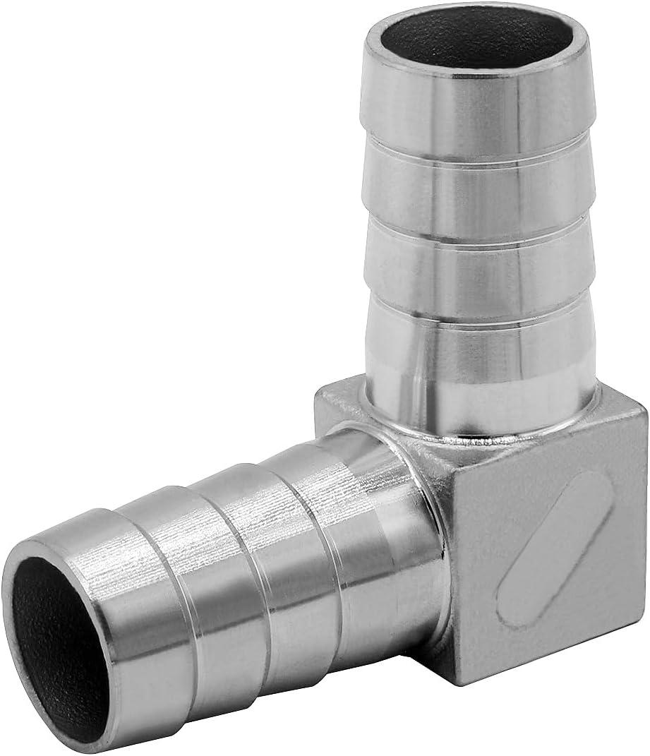 Beduan 1-1/2" ID Hose Barb Elbow Stainless Steel 90 Degree L Right Angle Barbed Fitting (1.5 Inch)