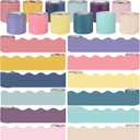 Zhanmai 12 Rolls Classroom Bulletin Board Border Sets, 315ft Colorful Borders for Bulletin Board Scalloped Trim Decoration for Fall School Office Chalkboard Whiteboard Poster Decor (Oh Happy Day Color)