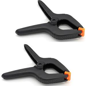 ONDY 2 Pack Of 9 Large Spring Clamps Heavy Duty Nylon Muslin Woodworking Clamps Photo Studio Backdrops Backgrounds Clamps Set, the Jaws Have a Maximum Opening of 4"