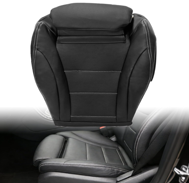 Priprilod Black Microfiber Leather Driver Side Bottom Replacement Seat Cover Compatible with Mercedes Benz C300 2015 2016 2017 2018 2019 2020 2021