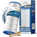 LACQUA Pool Filter Cartridge LQ1501 150 SqF Replaces Pentair Clean & Clear 150, CC150, CCRP150, Posi Clear PXCRP150, R173216, PAP150, PP-C4-M, C4-M, Unicel C-9415, FC-0687, Hose Nozzle Included