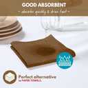 Native Fab Cotton Dish Towel 4 Pack Waffle Weave Tea Towels for Cleaning Drying, 16x26 inches, Soft & Absorbent Washcloths, Kitchen Towel with Hanging Loop, Dish Cloth Set, Brown