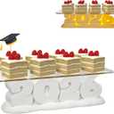 2026 Graduation Decorations, Cupcake Stand with LED Light, Graduation Centerpieces for Dessert Tables, Cupcake Holder Serving Tray for Grad Party Supplies Decor (Yellow Light)