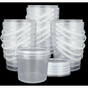 ZOFORTY 20 PCS 50 oz Slime Containers with Lids and Handles, Plastic 1500ml Storage Containers, Clear Slime Storage Case for Slime DIY Art Craft, Pigment, Small Tools, Part Material