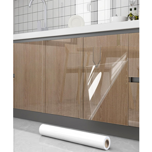 COSNIGHT Clear Contact Paper Kitchen Oil Proof Waterproof Self Adhesive Vinyl Film High Temperature Resistant Transparent Removable Paper for Kitchen Backsplash Protector 17.7In*118In