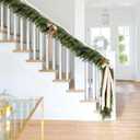 2 PCS Norfolk Pine Garland Christmas Garland, 6FT Cedar Garlands Real Touch Artificial Greenery Garlands Christmas Decorations for Mantle, Table, Wall, Indoor, Outdoor, Holiday