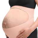 Momcozy Pregnancy Belly Band, CozySupport Ergonest Maternity Belly Band, Invisible Pregnancy Belt for Back, Abdomen, Waist M Oyster Pink