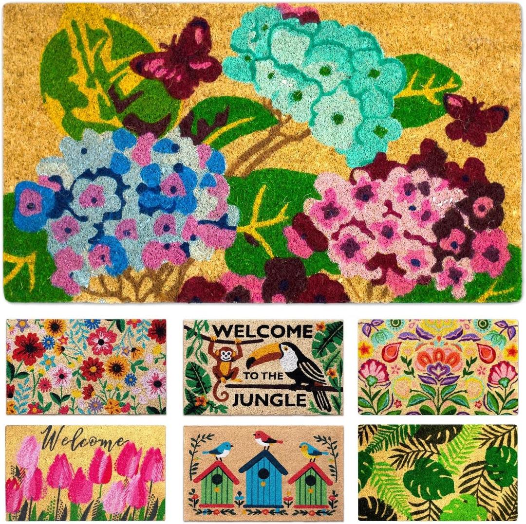 Coir Door mats Outdoor, Door mat Outside Entrance, Welcome mat Indoor, Doormat Outdoor, Funny Door mats Outside, Coir Doormat 16"x27.5" (Garden)
