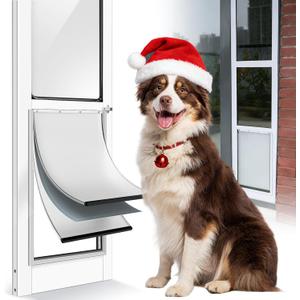 [Petoasis] Dog Door for Sliding Glass Door,Upgrade Magnetic 3 Flap Extreme Weather Doggy Door,Fit 76-3/8" ~ 80-5/8" Sliding Door Dog Door Insert,Large Doggie Door for Sliding Door(L)