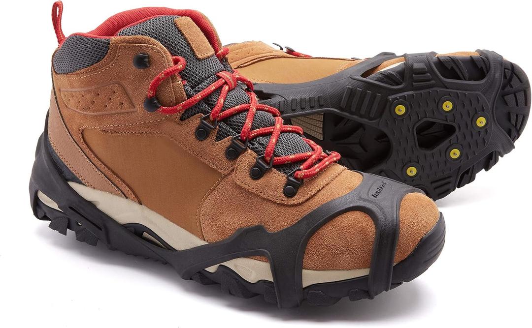 ICETRAX V3 Tungsten Crampons, Ice Cleats for Shoes and Boots - Ice Grips for Snow and Ice, Non-Slip Shoe Grippers with Reflective Heel (S/M (Men: 5-9/ Women: 6.5-10.5))