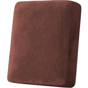 H.VERSAILTEX Velvet Stretch Couch Cushion Cover Plush Cushion Slipcover for Chair Cushion Furniture Protector Seat Cushion Sofa Cover (1 Piece Armchair Cushion Covers, Burnt Brick)