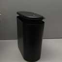 PENGKE Slim Plastic Trash Can,2.7 Gallon Garbage Can with Press Top Lid,Black Modern Waste Basket for Bathroom,Living Room,Office and Kitchen (10L)