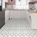 Dureidos Peel and Stick Floor Tiles:12"x12" Waterproof Vinyl Flooring, Self-Adhesive Easy to Install Green Tile Sticker, 20PCS Covering 20 sq.ft for Bathroom, Kitchen, Bedroom