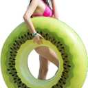 Jasonwell Giant Kiwi Pool Party Float Inflatable Pool Floats Tube Rafts with Fast Valves Summer Beach Swimming Pool Lounge Decorations Toys for Adults & Kids