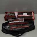 Stair Tread Template Tool, Stair Measuring Tool with Triangular Structure Brace and Edge Flip Stops, 8-72 in Solid Aluminum Alloy Stair Tread Jig for Accurately Measuring Stairs (Red) (LTC-Red Black)